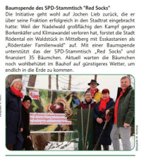 Bei der symbolischen Pflanzaktion Birgit Kirchner, Jutta Schneider-Schiller, Ingrid Klingler-Joppich, Matthias Kirchner, Evi und Richard Holm (v.l.n.r.)