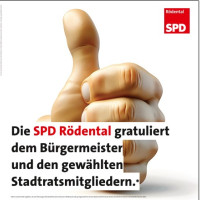 Glückwunschplakat der SPD Rödental